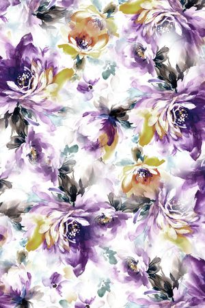 手绘花卉印花华亿平台图片