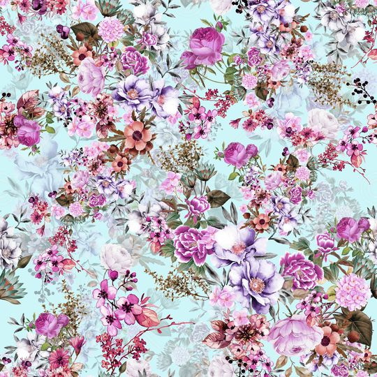 手绘花卉印花华亿平台图片