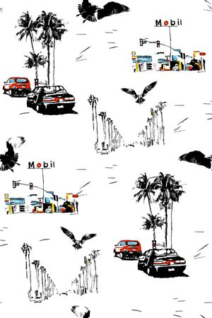 热带植物印花华亿平台图片