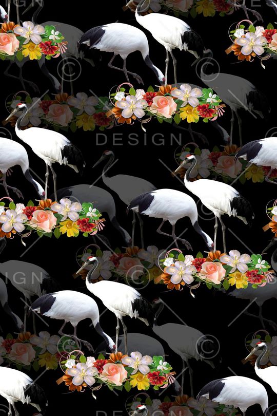 写意花环印花华亿平台图片