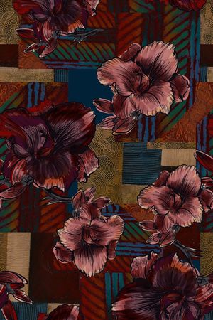 花卉印花华亿平台图片