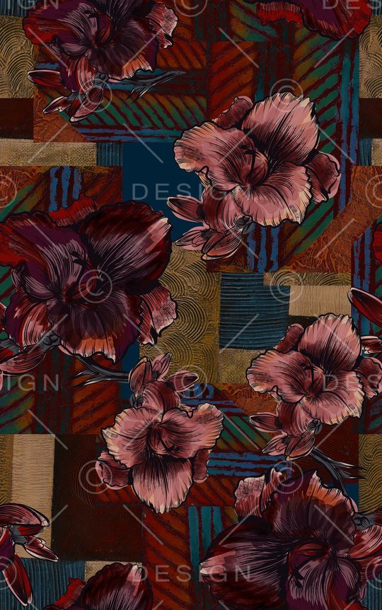 花卉印花华亿平台图片