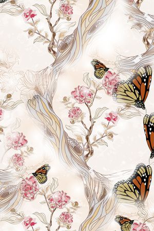 天堂鸟花印花华亿平台图片