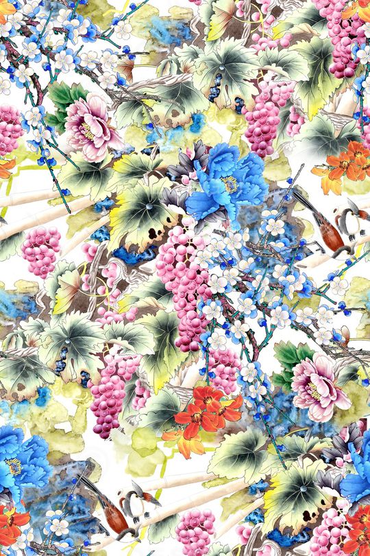 花卉印花华亿平台图片