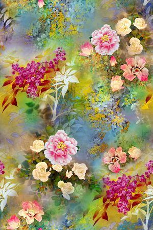 花卉印花华亿平台图片