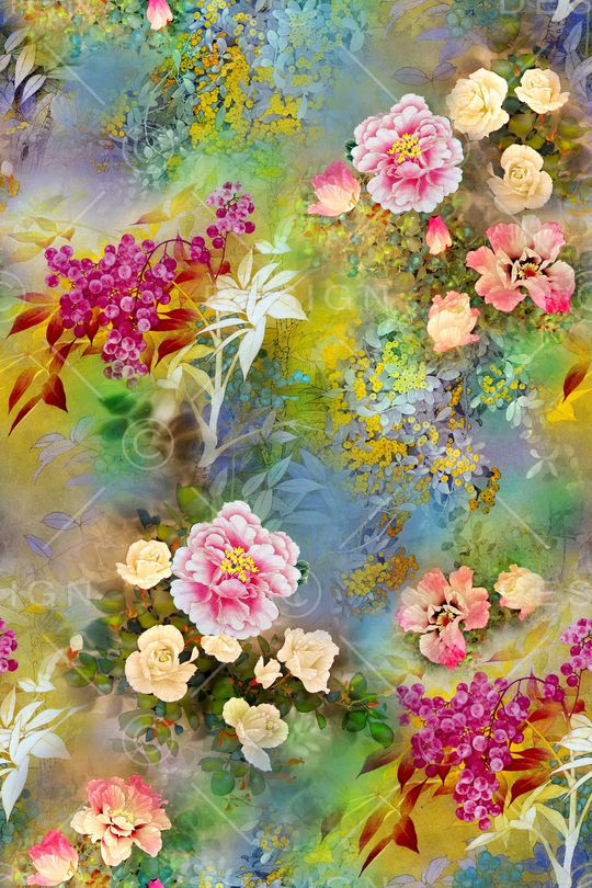 花卉印花华亿平台图片