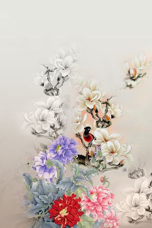 牡丹印花华亿平台图片