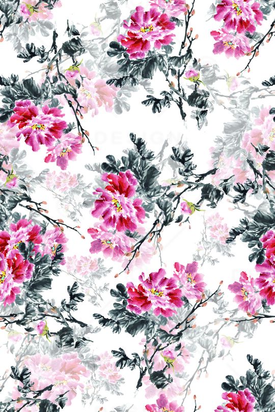 牡丹印花华亿平台图片