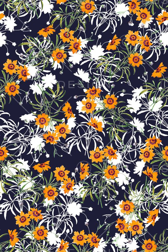 复古花卉印花华亿平台图片