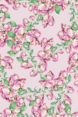 手绘花卉印花华亿平台图片