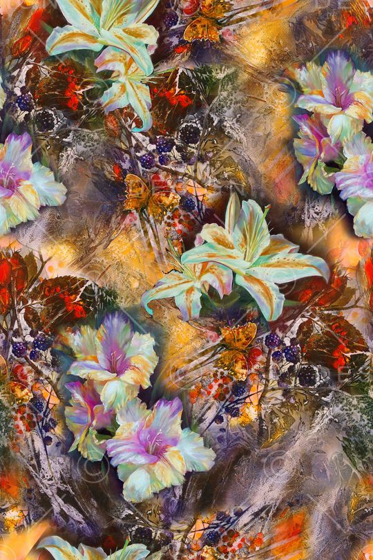 花卉印花华亿平台图片