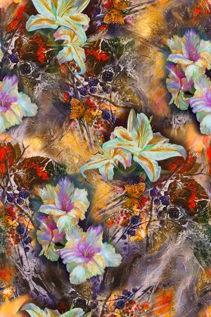 花卉印花华亿平台图片