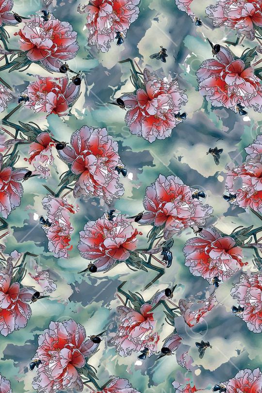 花卉印花华亿平台图片