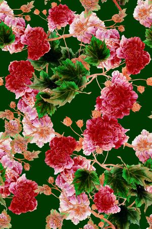 牡丹印花华亿平台图片