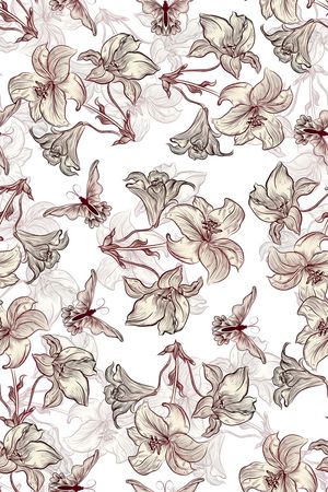 手绘花卉印花华亿平台图片