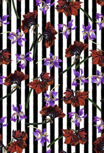 黑白条纹印花华亿平台图片