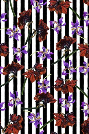 黑白条纹印花华亿平台图片