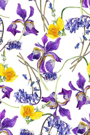 水彩手绘花卉印花华亿平台图片