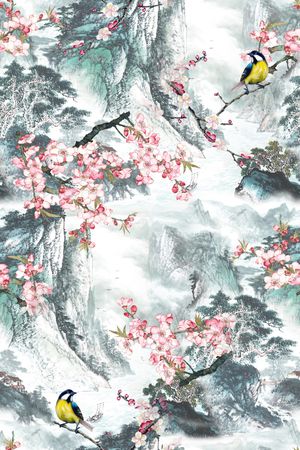 中国风印花华亿平台图片