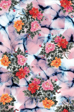 洋阳---花卉印花华亿平台图片