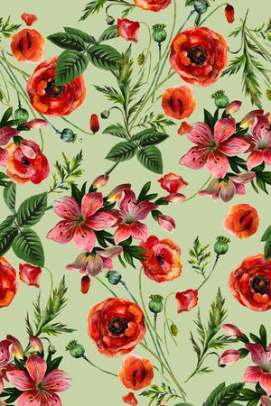 手绘花卉印花华亿平台图片