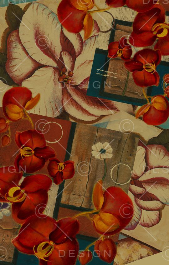 花卉印花华亿平台图片