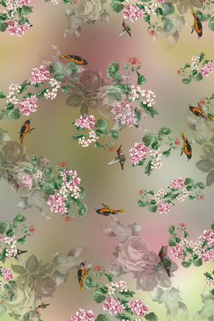 花卉印花华亿平台图片