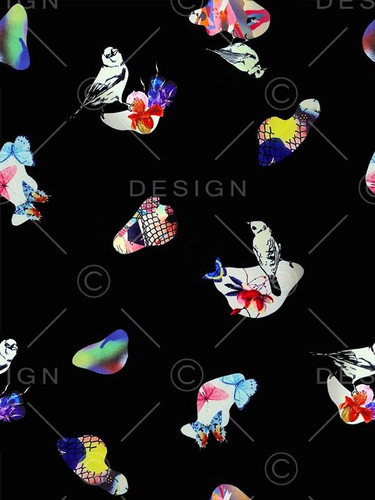 彩色几何形状印花华亿平台图片