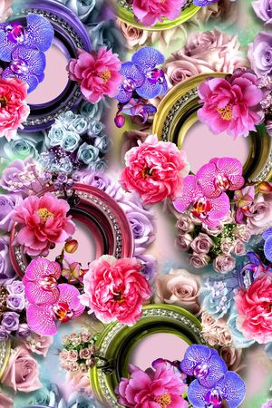 花卉印花华亿平台图片