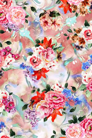 花卉印花华亿平台图片