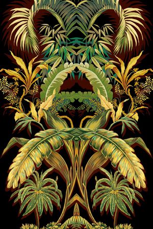 棕榈树印花华亿平台图片