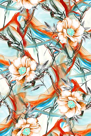 花卉印花华亿平台图片