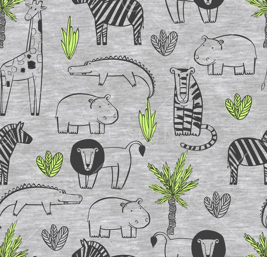 热带动物印花华亿平台图片