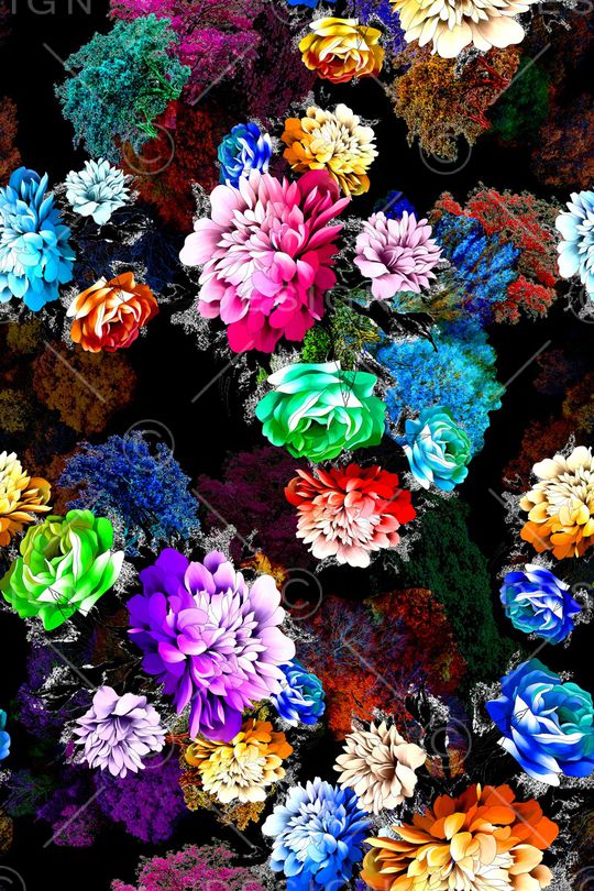 花卉印花华亿平台图片