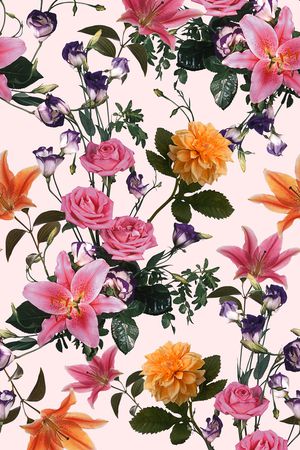 真实花卉印花华亿平台图片