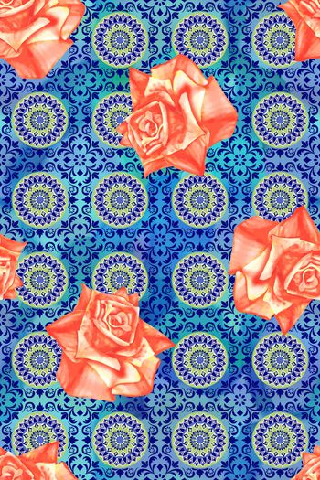 847527-民族风瓷砖纹花卉