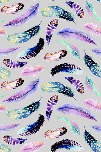 847535-水彩羽毛泳装