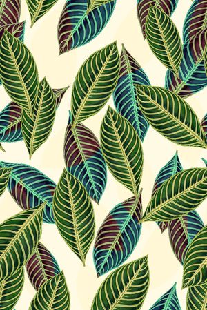 热带叶子印花华亿平台图片