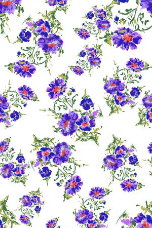 手绘小花卉印花华亿平台图片