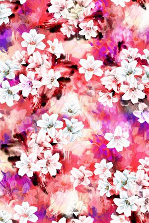 朦胧花卉印花华亿平台图片