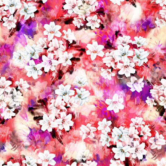 朦胧花卉印花华亿平台图片