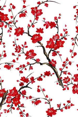 手绘花卉印花华亿平台图片