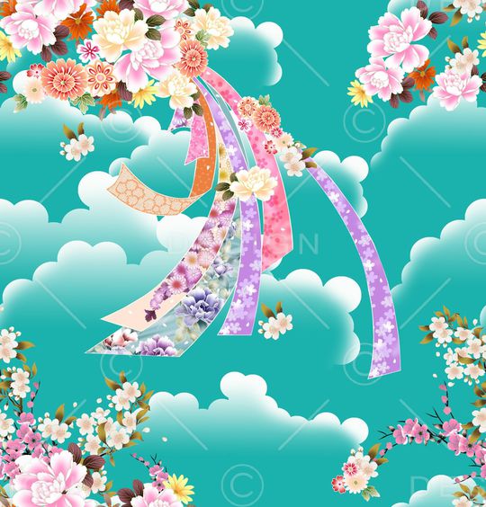 工笔花卉印花华亿平台图片