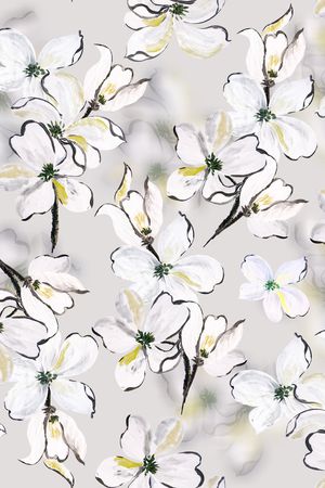 手绘花卉印花华亿平台图片