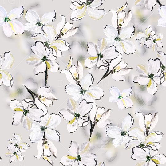 手绘花卉印花华亿平台图片