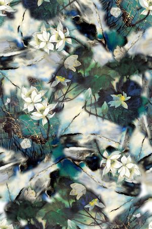 水墨印花华亿平台图片