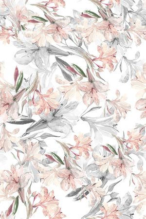 手绘花卉面料印花华亿平台图片