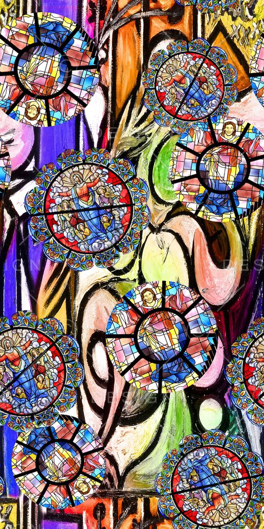 马赛克印花华亿平台图片