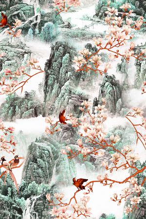 中国风印花华亿平台图片