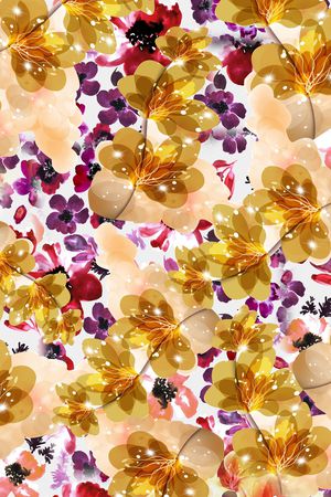 炫光花卉印花华亿平台图片